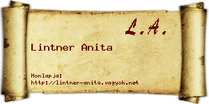 Lintner Anita névjegykártya